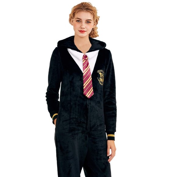 Harry Potter Minky Fleece Union Suit Gryffindor Pajamas PLUSH NWT - Picture 3 of 7